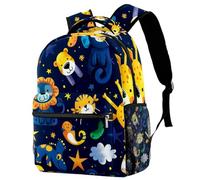 Zaino casual per la scuola, per donne e uomini, con animali della buona notte, grande capacità, leggero, carino, da viaggio