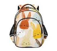 Zaino casual per ragazzi ragazze borsa giocattolo bambini casual spalla Daypack 17 pollici M Size Conigli colorati carino cartone animato