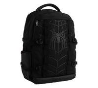 Zaino casual tecnico Spider-Man unisex, taglia unica, licenza ufficiale Marvel, colore nero con logo ragno tonale, tasche laterali, cinghie regolabili e maniglia superiore, uso quotidiano