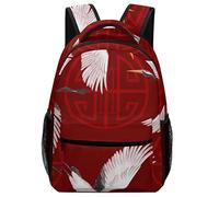 Zaino Chinese Red-Crowned Crane Daypack Unisex Zainetto Grande Backpack Per Notebook Office Scuola