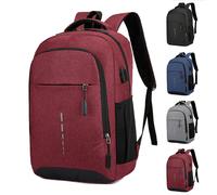 Zaino classico e semplice per laptop, ideale per la scuola, resistente all'acqua e perfetto da portare in viaggio (rosso).