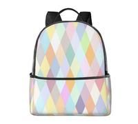 Zaino colorato con arte geometrica per donne e uomini arcobaleno borsa per la scuola per adolescenti borsa per libri casual zaino da giorno per università viaggi lavoro