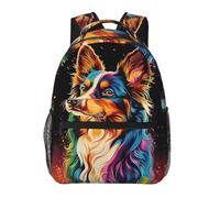 Zaino Colorful Border Collie Dog Daypack Per Computer | Zainetto Unisex Backpack Trekking Per Notebook Office campeggio