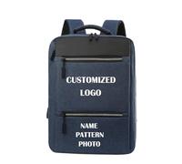 Zaino Commerciale Personalizzato Uomini Logo Personalizzato Borse per Laptop per Viaggi per Computer Zaino per La Scuola Studentessa Nome Foto Regalo Personalizzato Blue,15 inches