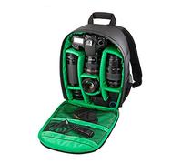 Zaino compatto per fotocamera DSLR Nikon, impermeabile, con copertura antipioggia, 34 x 26 x 13,5 cm, diversi colori, design ergonomico per riporre oggetti fotografici, Verde, Design compatto