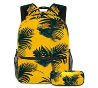 Zaino con astuccio, set di zaini per la scuola di grande capacità per ragazzi ragazze adolescenti, borsa da viaggio per studenti, colore giallo tie dye, Multicolore#08, B：29.4x20x40cm P：19x7.5x3.8cm,