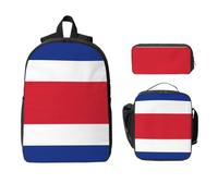 Zaino con bandiera del Costa Rica, set 3 in 1, borsa da viaggio, borsa per il pranzo