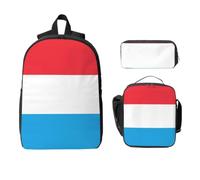 Zaino con bandiera del Lussemburgo, set 3 in 1, borsa da viaggio per il pranzo