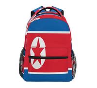 Zaino con bandiera della Corea del Nord per adulti e adolescenti College Laptop spalla Daypack viaggio Business lavoro zaino computer