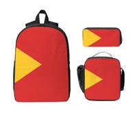 Zaino con bandiera di Timor Est - Set 3 in 1 borsa da viaggio per il pranzo | Oxford 600d impermeabile e resistente. Adatto per laptop da 15 pollici. Ideale per il lavoro.