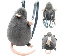 Zaino con borsa for topi Borsa pelosa a forma di animale soffice divertenti | Design morbido, spallacci regolabili e tasca posteriore con cerniera, for riporre il telefono durante(L)