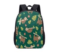 Zaino con bradipo da 43,2 cm, motivo mandala con animali meditati, per bambini e ragazzi, con stampa turchese, 05, L, Minimalista