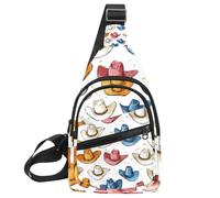 Zaino con cappello da cowboy, cactus, stile western, regolabile, borsa a tracolla per viaggi, escursionismo, Multicolore 10., 11.8x7x1.5in/30x18x4cm