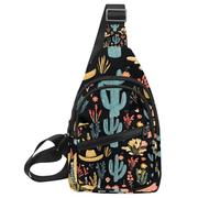 Zaino con cappello da cowboy, cactus, stile western, regolabile, borsa a tracolla per viaggi, escursionismo, Multicolore 05, 11.8x7x1.5in/30x18x4cm