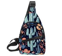 Zaino con cappello da cowboy e cactus, stile western, Multicolore 07, 11.8x7x1.5in/30x18x4cm