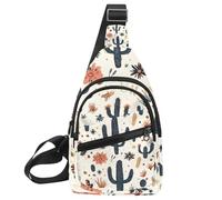 Zaino con cappello da cowboy e cactus, stile western, Multicolore 20, 11.8x7x1.5in/30x18x4cm