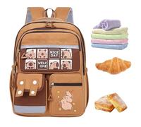 Zaino con cartoni animati, zaino da cartone animato Capybara - Studenti Scuola Backpack Cartoon Capybara,Organizzatore di cartoleria di design di cinghie comode grandi capacità per matite, sovrani