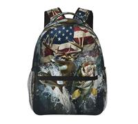 Zaino con ciotola ramen, zaino da viaggio, zaino per computer portatile, borsa per libri scolastici, accessori per lavoro, attività all'aperto, avventure, Cervo, One Size, Zaino daypack