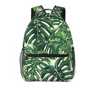 Zaino con ciotola ramen, zaino da viaggio, zaino per computer portatile, borsa per libri scolastici, accessori per lavoro, attività all'aperto, avventure, Foglie tropicali, One Size, Zaino daypack