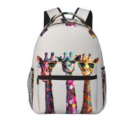 Zaino con ciotola ramen, zaino da viaggio, zaino per computer portatile, borsa per libri scolastici, accessori per lavoro, attività all'aperto, avventure, Giraffa, One Size, Zaino daypack