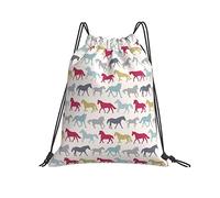 Zaino con Coulisse 36x42cm, Horses And Ponies. Sacca Ginnastica Impermeabile di Grande capacità Borse Sportive Unisex, per Uomo, Compleanno, Spiaggia