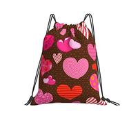 Zaino con Coulisse 36x42cm, Shape of Heart Sacca Ginnastica Impermeabile di Grande capacità Coulisse Tasche, per Palestra, Festa, Spiaggia