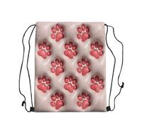 Zaino con Coulisse 3D Cat Paw Pattern 3D Geometry Pink Abstract Art Sacca Sportiva Fashion Drawstring Bag Portaoggetti Borsa con Coulisse per Escursionismo Scuola Viaggi 36X42CM