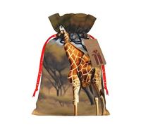 Zaino con Coulisse Africa Giraffe Tree Sportiva Zainetto Pieghevole Sacca da Palestra Grande capacità Borsa con Coulisse per Scuola Spiaggia Viaggi