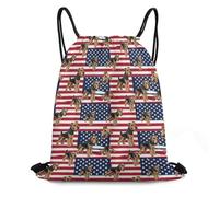 Zaino con Coulisse Airedale Terrier American Flag Dog Drawstring Backpack Impermeabile Sportiva Zainetto Grande capacità Sacchetta Sportiva per Viaggi Spiaggia Scuola
