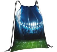 Zaino con Coulisse American Football Arena Field Zaino Borsa di Grande capacità Impermeabile Borsa per La Scuola, per Escursionismo, Ciclismo, Palestra, 36x42cm