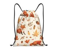 Zaino con Coulisse Autumn Fox Maple Leafs Sacchetta Sportiva Grande capacità Drawstring Backpack Impermeabile Borsa con Coulisse per Spiaggia Unisex Scuola