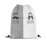 Zaino con Coulisse Beard Bowknot His Side Her Side Romantic Mr. Right Mrs. Right Sacca Sportiva Sport Sacche Sportive Unisex Gym Sack per Escursionismo Scuola Viaggi 36X42CM