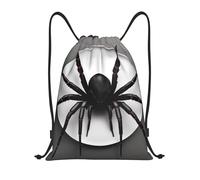 Zaino con Coulisse Black Spider Sacca da Palestra Leggero Sportiva Zainetto Resistente Drawstring Backpack per Spiaggia Unisex Scuola