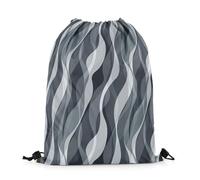 Zaino con Coulisse Black Stripes Geometric Ombre Geometry Striped Abstract Art Sacca Sportiva Portaoggetti Borsa con Coulisse Sport Sacche Sportive per Palestra Escursionismo Scuola 36X42CM