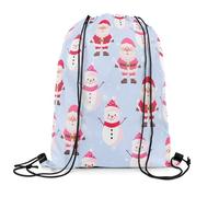 Zaino con Coulisse Blue Cute Santa Claus Drawstring Backpack Leggero Sacca da Palestra Impermeabile Sportiva Zainetto per Scuola Unisex Spiaggia