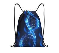 Zaino con Coulisse Blue Dna Structure Pattern Sacca Sportiva Portaoggetti Sacche Sportive Sport Gym Sack per Scuola Palestra Escursionismo 36X42CM
