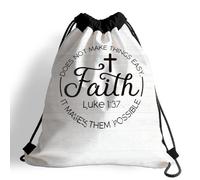 Zaino con Coulisse Christianty Quote Faith Does Not Make Things Easy It Makes Them Possible Sacca Sportiva Fashion Sacche Sportive Sport Gym Sack per Scuola Escursionismo Viaggi S