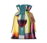 Zaino con Coulisse Cocktail Glasses And Wine Bottless Sportiva Zainetto Pieghevole Sacca da Palestra Leggero Sacchetta Sportiva per Viaggi Unisex Vacanze