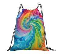 Zaino con Coulisse Colorful Tie Dye Swirl Art Drawstring Backpack Leggero Sportiva Zainetto Pieghevole Sacca da Palestra per Scuola Viaggi Unisex