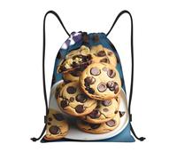 Zaino con Coulisse Cookies Food Chocolate Chips Biscuits Borsa con Coulisse Impermeabile Sacchetta Sportiva Leggero Sacca da Palestra per Spiaggia Viaggi Vacanze