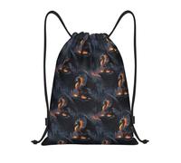 Zaino con coulisse - Cool Fire Mountain Dragon Una stampa piccola borsa da palestra con coulisse per donne e uomini, borsa sportiva con cordoncino, zaino per viaggi, nuoto, spiaggia