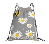 Zaino con Coulisse Cute Bee Flower Borsa con Coulisse Leggero Sacca da Palestra Pieghevole Sportiva Zainetto per Scuola Spiaggia Vacanze