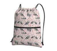 Zaino con Coulisse Cute Lovely Otters in The Sea Sportiva Zainetto Pieghevole Sacchetta Sportiva Impermeabile Borsa con Coulisse per Spiaggia Scuola Viaggi