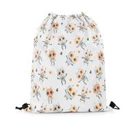 Zaino con Coulisse Cute Sci-Fi Robot Lovely Heart Print Funny Cartoon Robots Sacca Sportiva Unisex Gym Sack Sport Sacche Sportive per Palestra Viaggi Scuola 36X42CM