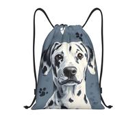 Zaino con Coulisse Cute Spotted Dog Patterns Drawstring Backpack Pieghevole Sacchetta Sportiva Impermeabile Sacca da Palestra per Spiaggia Viaggi Unisex
