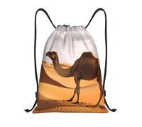 Zaino con Coulisse Desert Sand Camel Sportiva Zainetto Pieghevole Drawstring Backpack Leggero Sacca da Palestra per Unisex Scuola Spiaggia