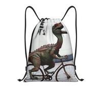 Zaino con Coulisse Dinosaur Bicycle Regolabili Borsa da Ginnastica Moda Sportiva Gym Sack per Studenti Calcio Ginnastica 39X46Cm