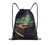Zaino con Coulisse Dream Music Box Sacche da Palestra Impermeabile di Grande capacità Borsa per La Scuola, per Donna, Escursionismo, Spiaggia, 36x42cm