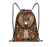 Zaino con Coulisse Eagle with Spread Wing, Native Art Style Drawstring Backpack Leggero Borsa con Coulisse Grande capacità Sportiva Zainetto per Unisex Scuola Vacanze