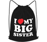 Zaino con Coulisse I Love My Big Sister Drawstring Backpack Leggero Sacca da Palestra Impermeabile Sacchetta Sportiva per Viaggi Scuola Spiaggia